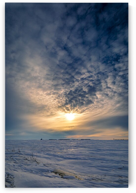 Sunset Over Winter Field by Marc Gilbert Photography