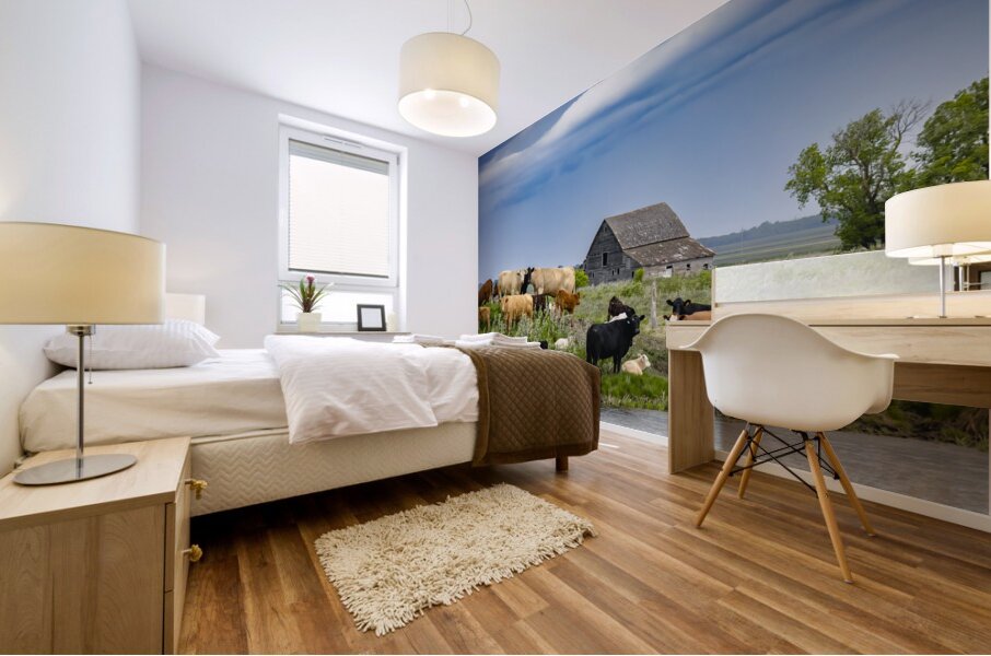 Cattle on a Hill Mural print