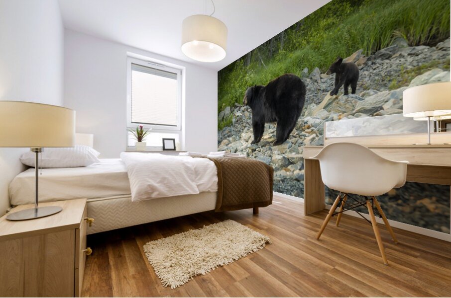 Mama Bear and its Cub Mural print