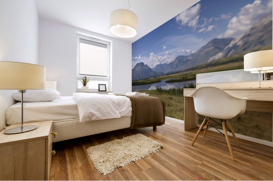 At the Base of the Rockies - Panorama Mural print