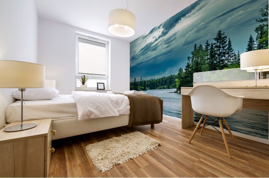 Cloudy Day on the Lake Mural print