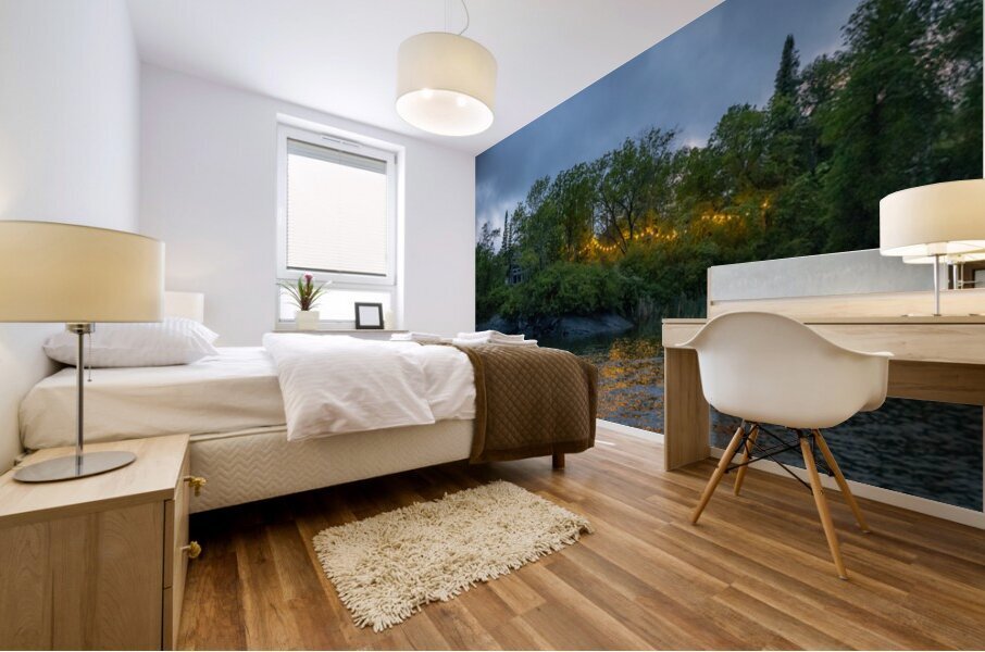 Evening at Manitoba Pioneer Camp Mural print