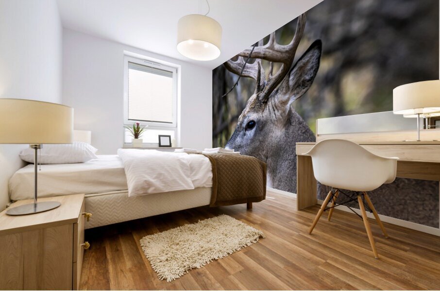 Antlers and Autumn: A Portrait of Natures Beauty Mural print