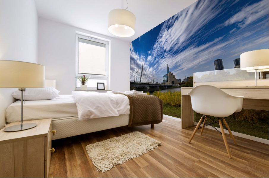 Provencher Bridge in the Fall Mural print