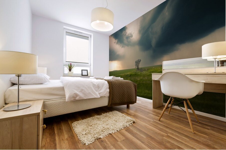 Lone Tree and Incoming Storm Mural print