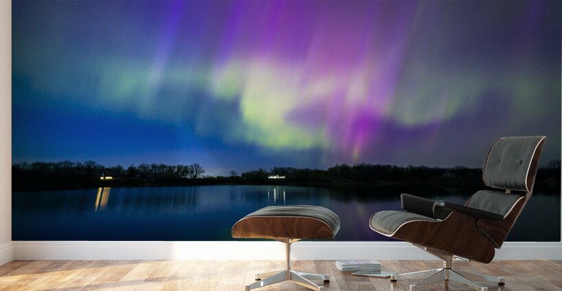 Auroras by the Lake Wall Murals