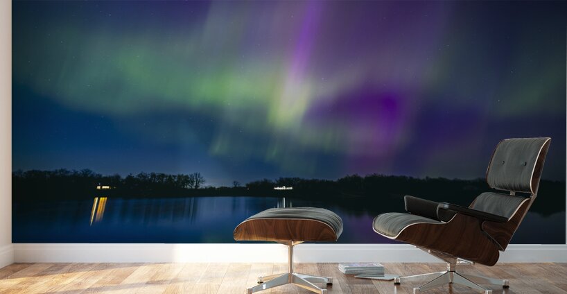 Northern Lights on the Lake Wall Murals