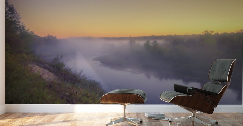 Foggy Sunrise on the Roseau River Wall Murals