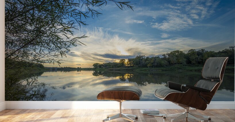 Red River at Sunset Wall Murals