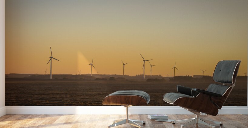 Wind Turbines at Sunset Wall Murals