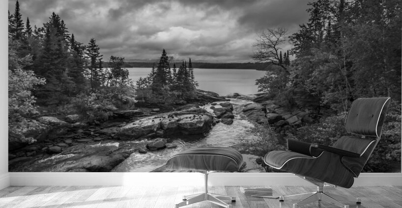 Tulabi Falls on a Rainy Day - B&W Wall Murals