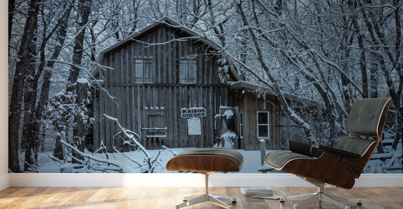 Maison Goulet in First Snow Wall Murals