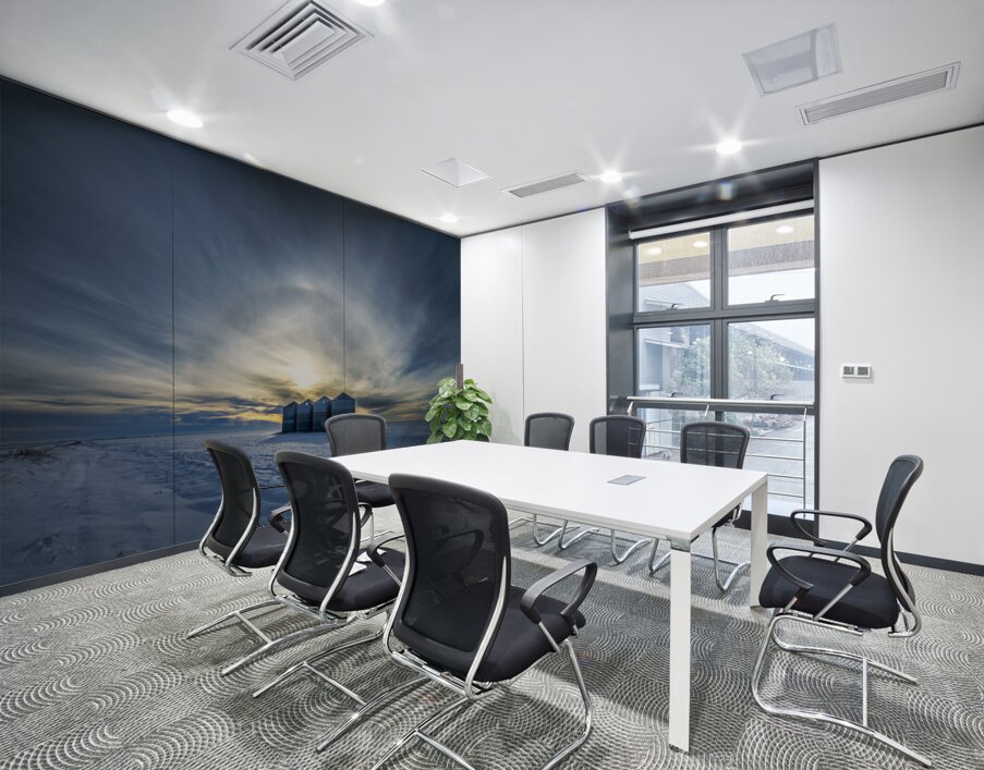 Sundogs Behind Grain Bins Wall Printing