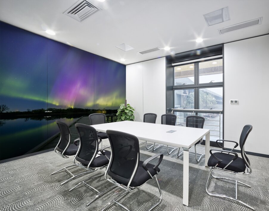 Auroras at the Dock Wall Printing