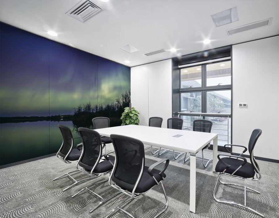 Northern Lights Over the Lake Wall Printing