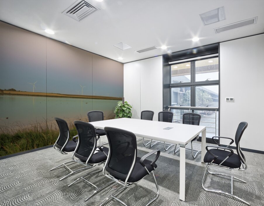 Wind Turbines Reflection Wall Printing