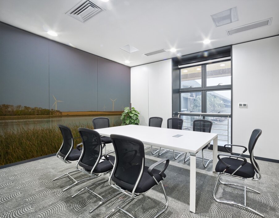 Wind Turbines Reflection Wall Printing