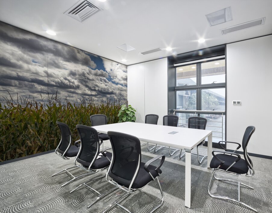 Cornfield Under a Cloudy Day Wall Printing