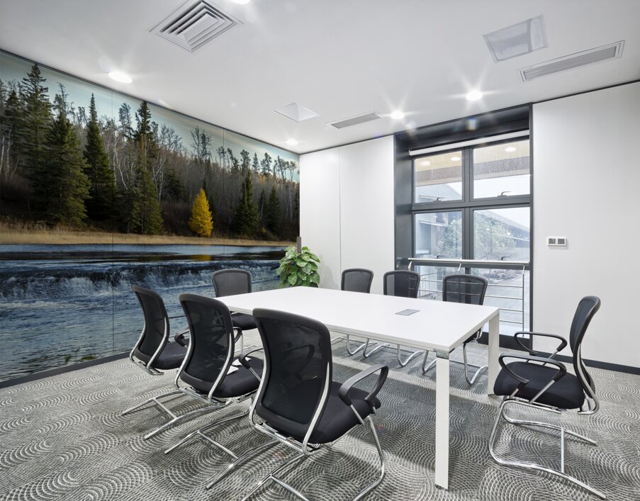 Lone Tamarack Behind the Falls Wall Printing