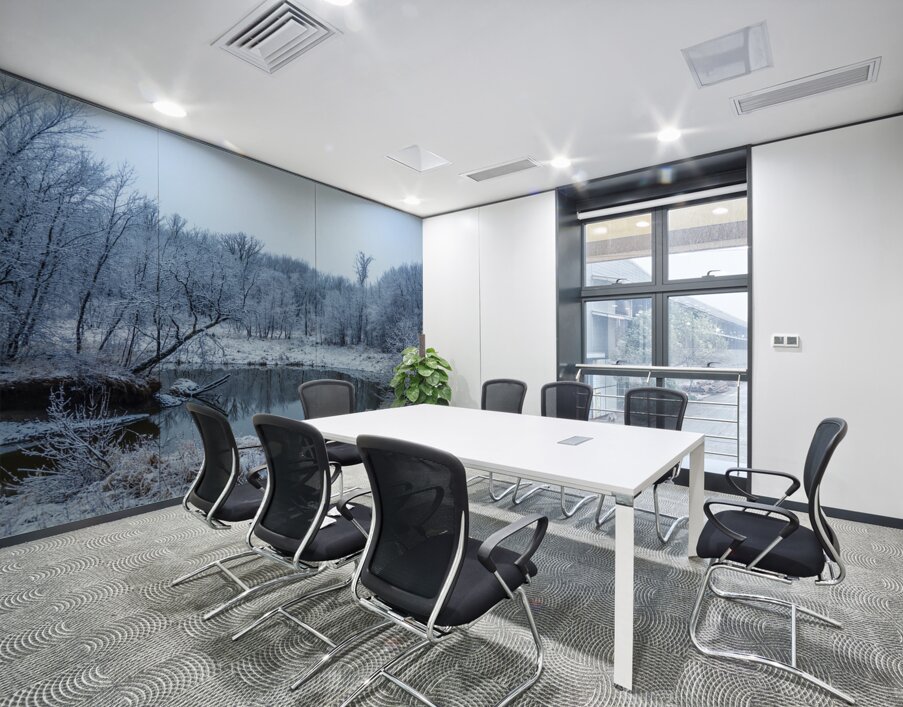 River in First Snowfall Wall Printing