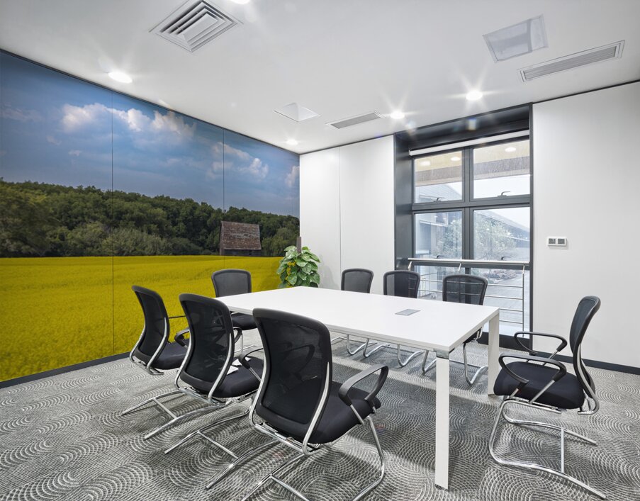 Old Barn and Canola Field Wall Printing