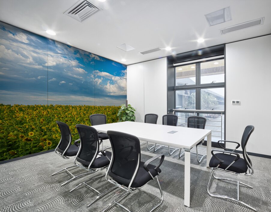 Sunflowers on a Cloudy Day Wall Printing
