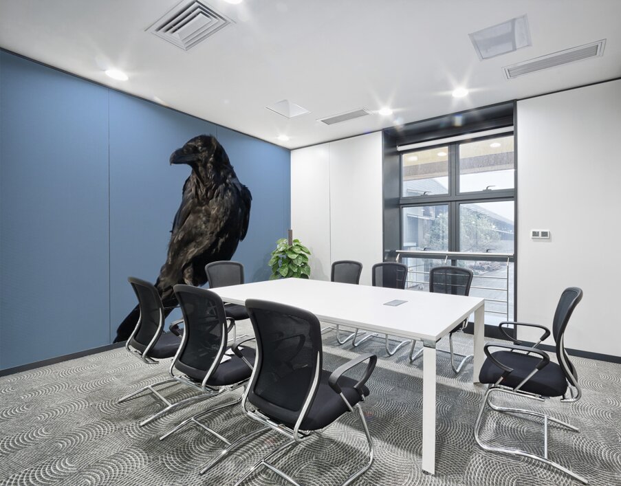 Raven on a Post Wall Printing