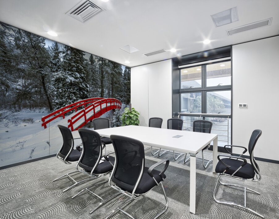 Crimson Crossing Wall Printing