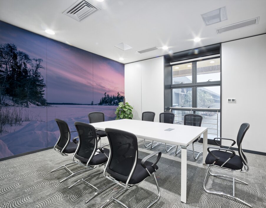 Frozen Lake at Dusk Wall Printing