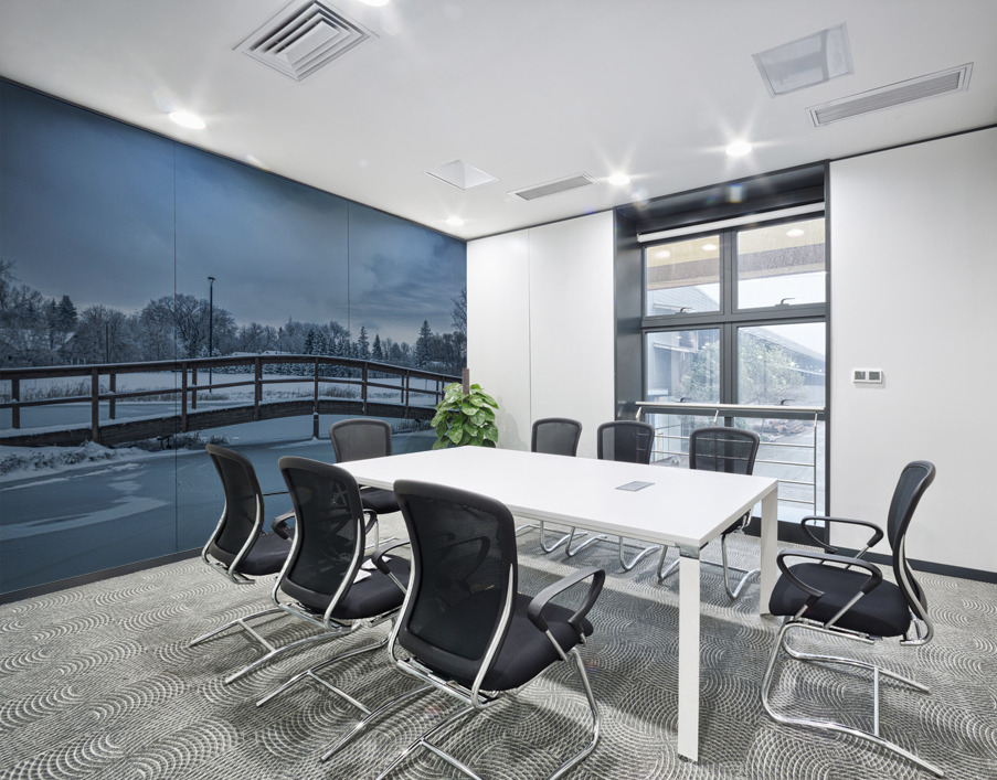 Bridge Over Pond at First Snow Wall Printing