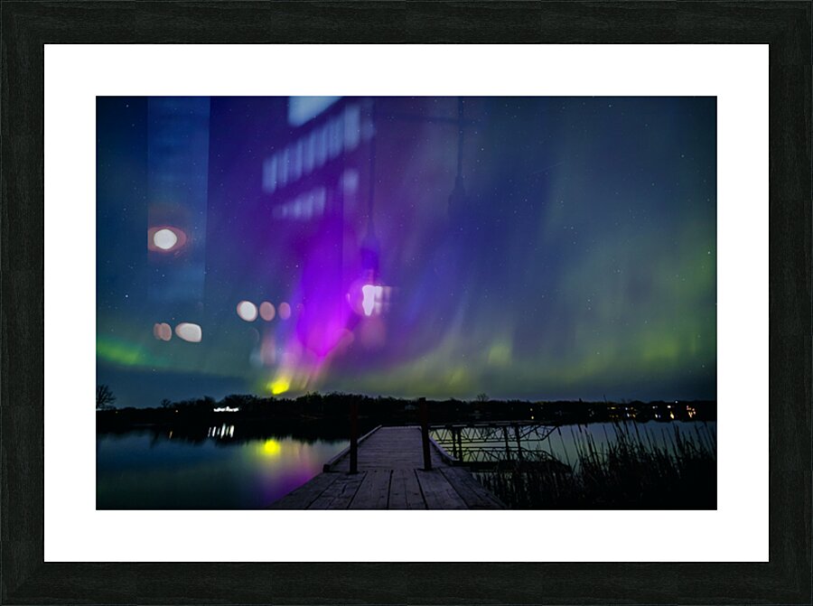 Comet Fall Aurora Picture Frame print