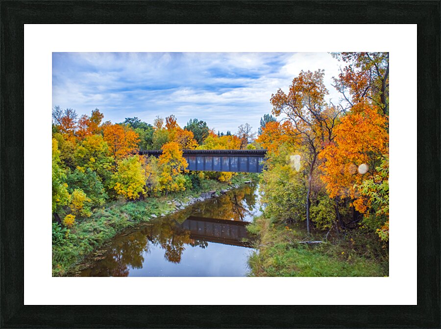 Train Bridge in the Fall Picture Frame print
