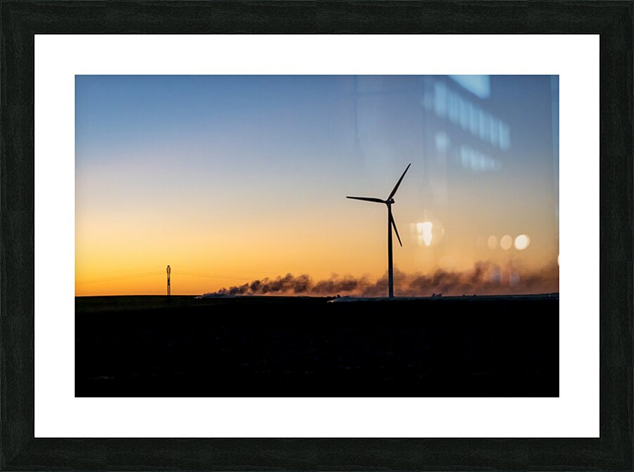 Wind Turbines at Sunset Picture Frame print