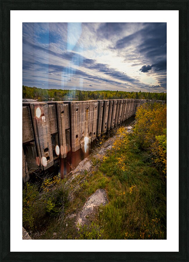 Dam Wall Into the Forest Picture Frame print