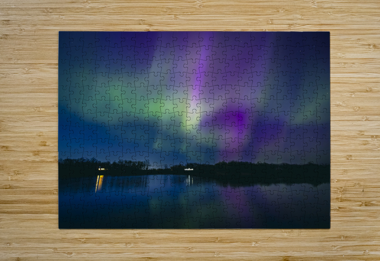 Northern Lights on the Lake Marc Gilbert Photography Puzzle printing
