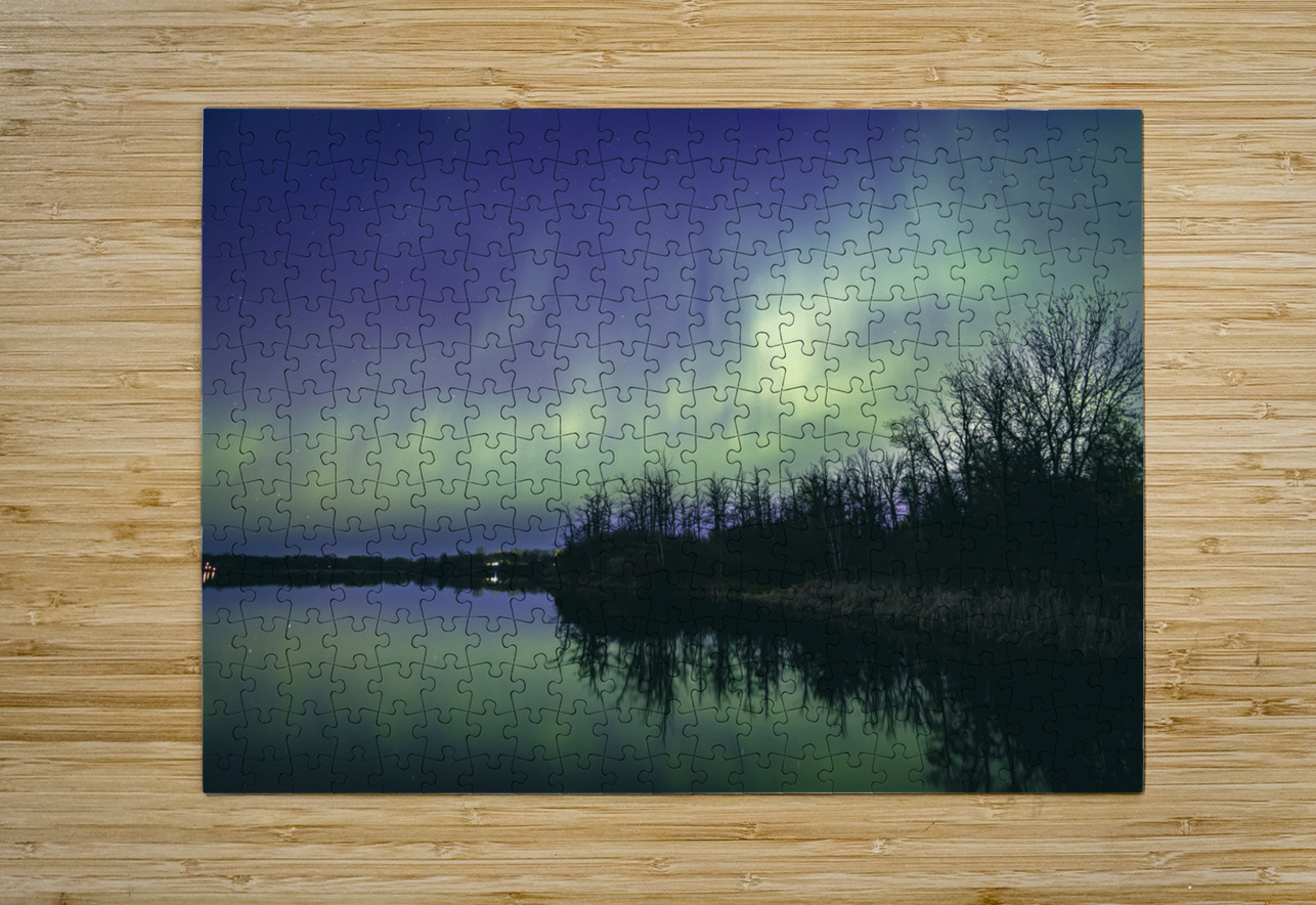 Northern Lights Over the Lake Marc Gilbert Photography Puzzle printing