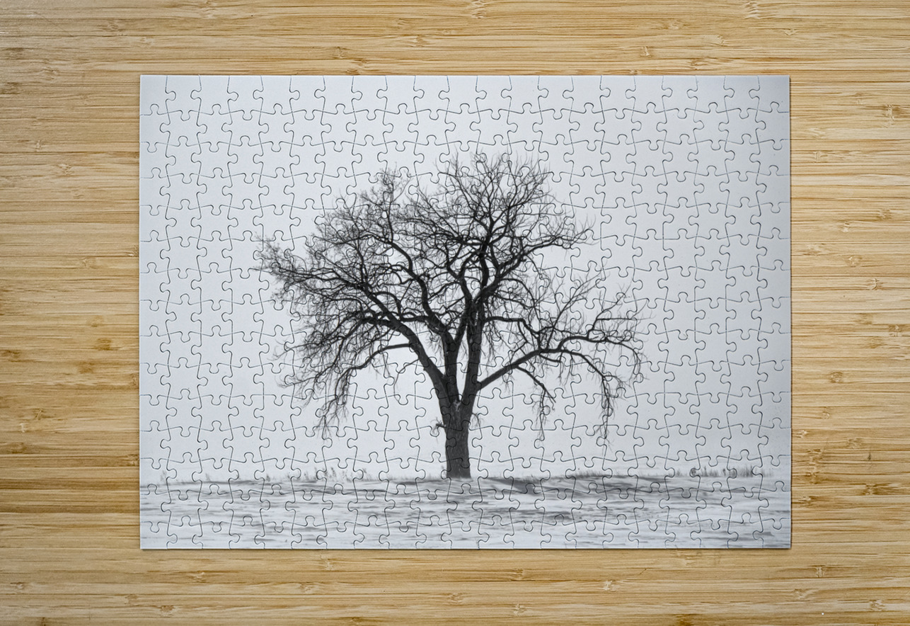 Lone Tree in Snowstorm Marc Gilbert Photography Puzzle printing