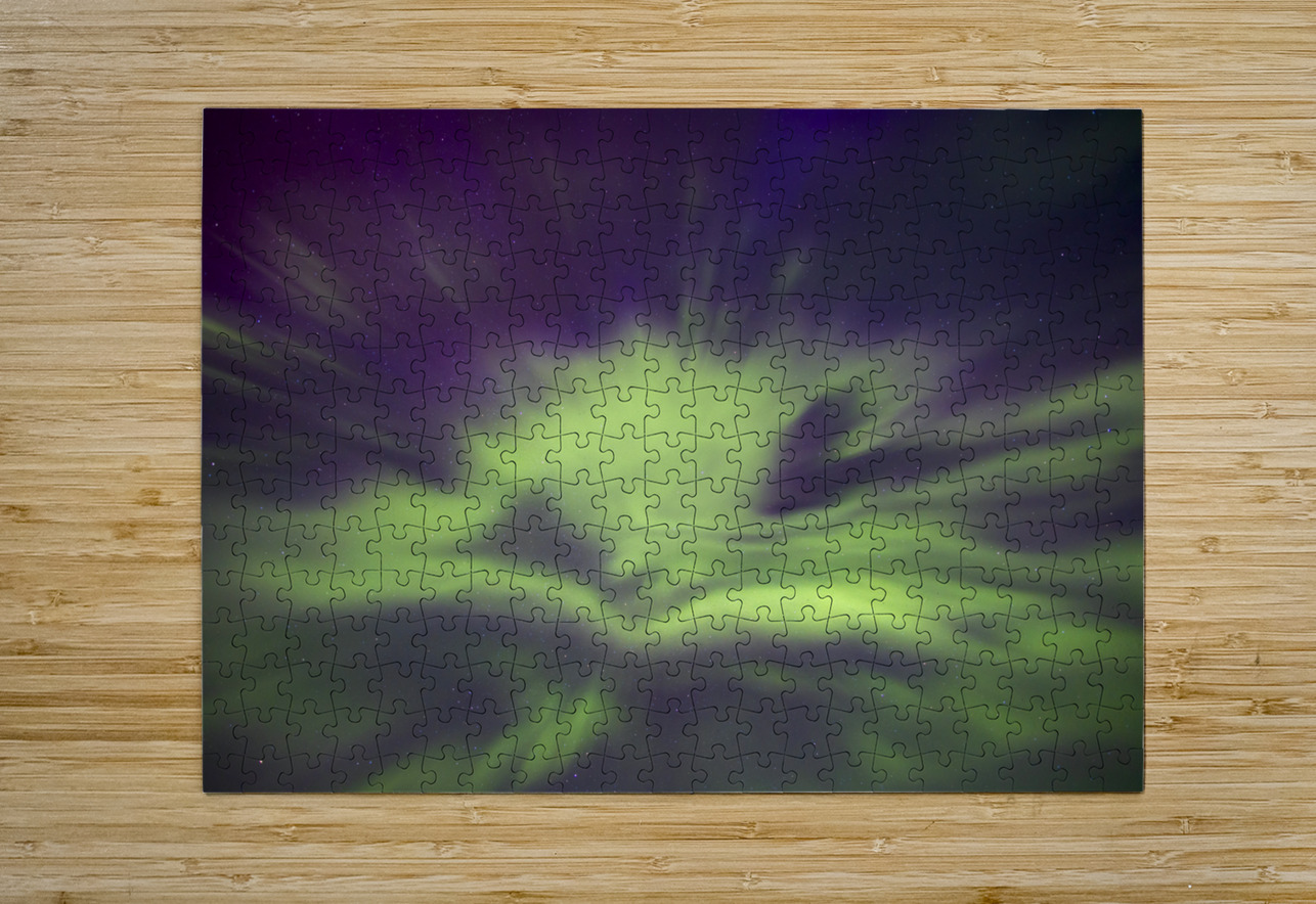 Green and Purple Aurora Burst Marc Gilbert Photography Puzzle printing