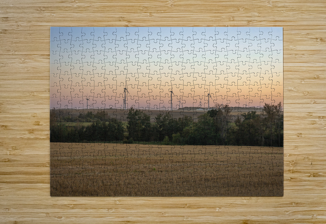 Wind Turbines at Sunset Marc Gilbert Photography Puzzle printing