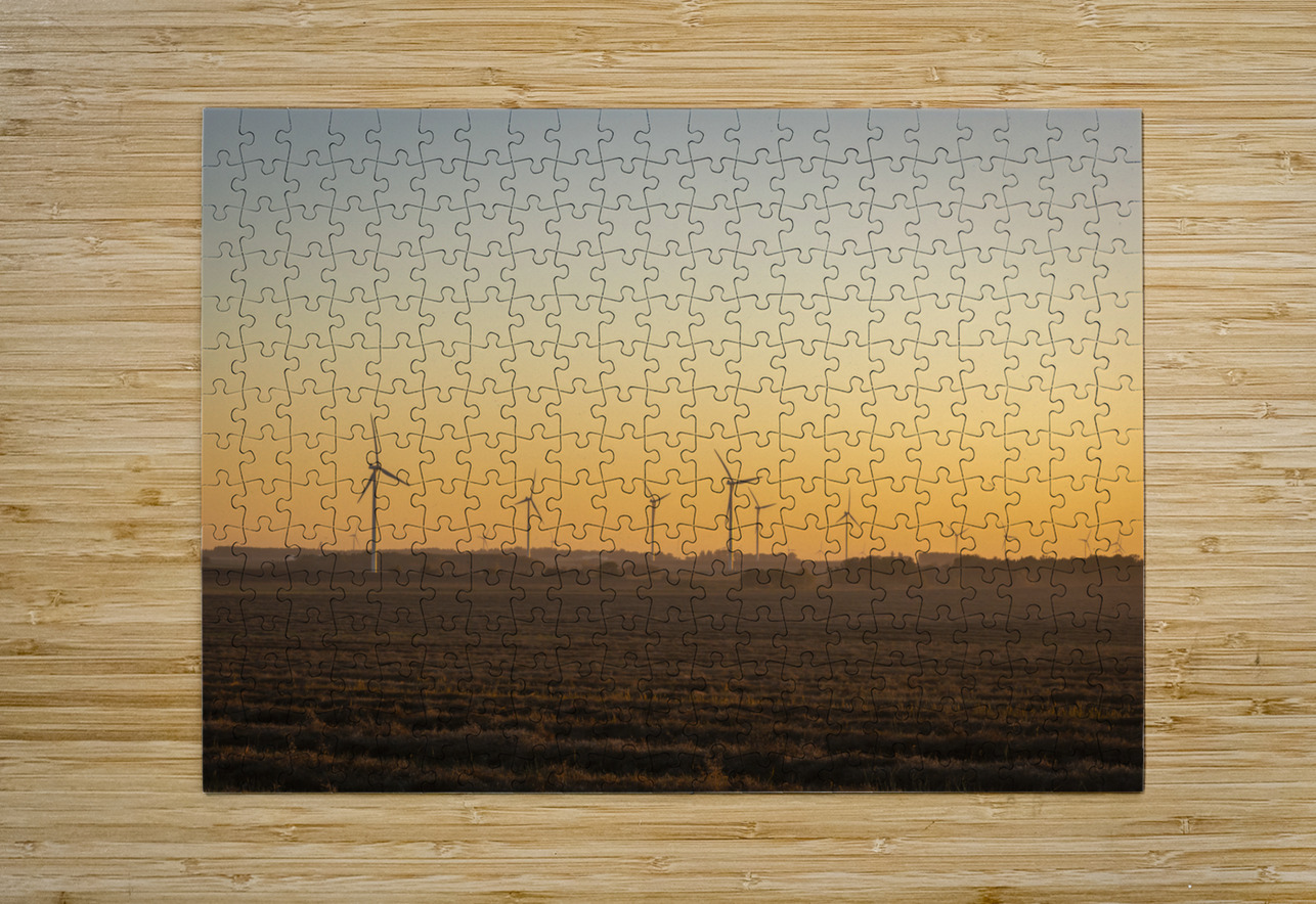 Wind Turbines at Sunset Marc Gilbert Photography Puzzle printing