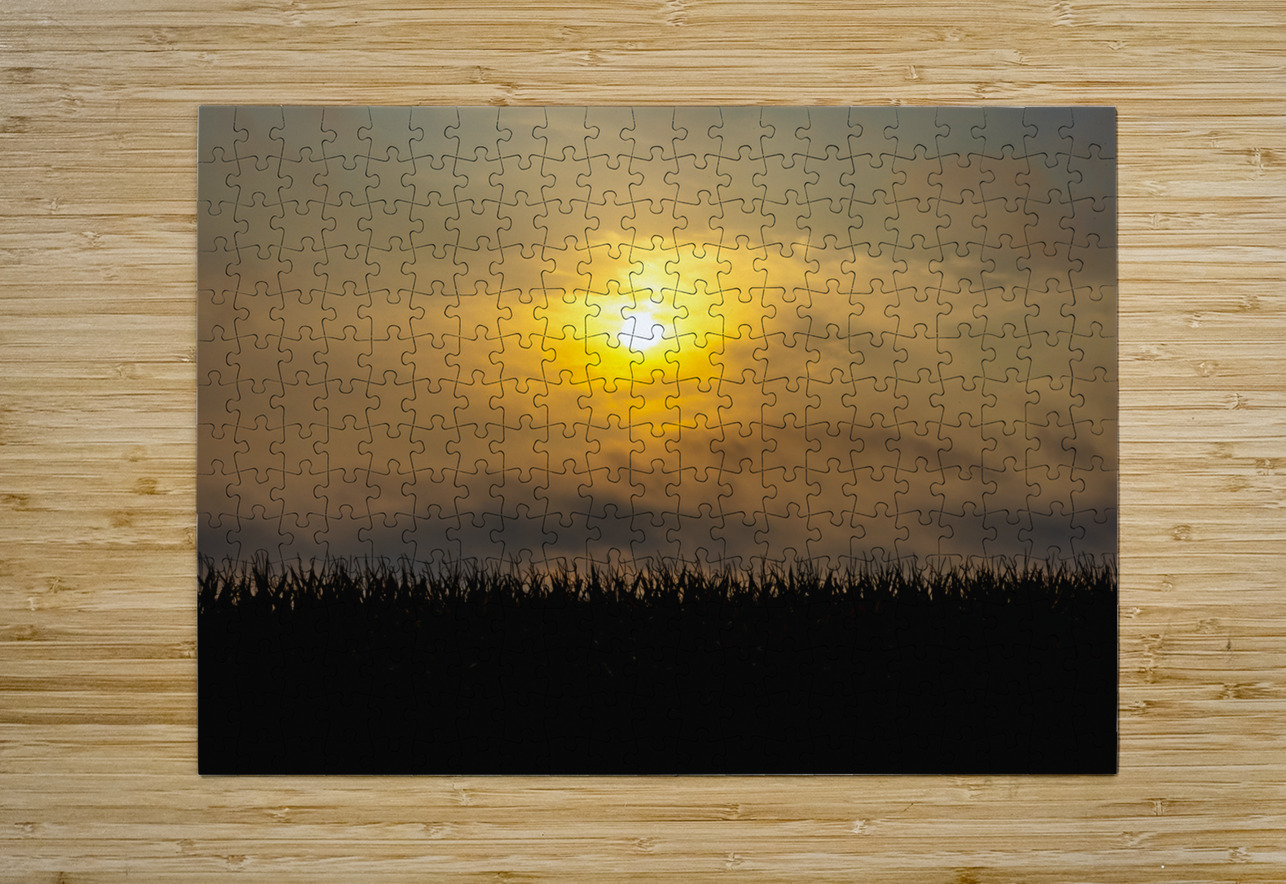 Hazy Sunrise Over Cornfield Marc Gilbert Photography Puzzle printing