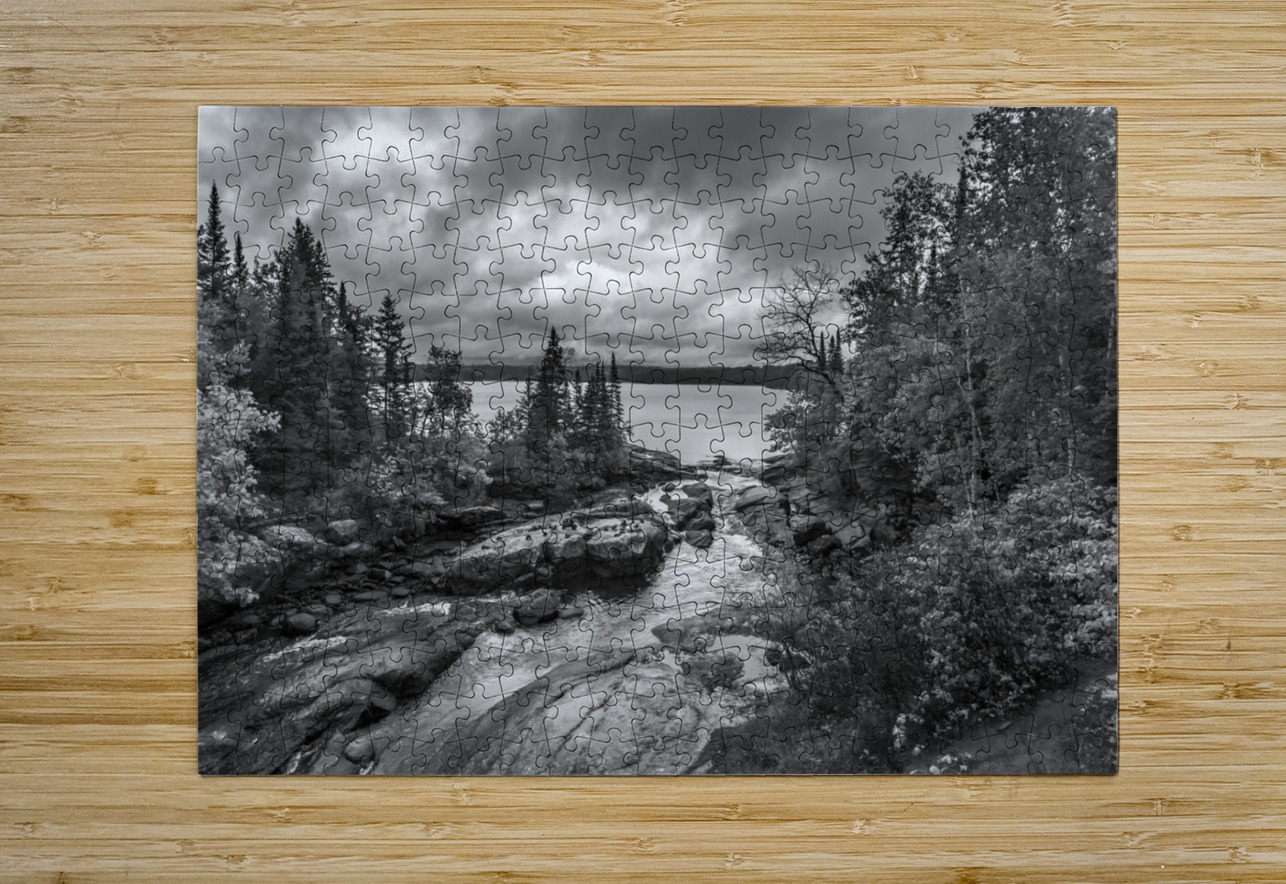 Tulabi Falls on a Rainy Day - B&W Marc Gilbert Photography Puzzle printing