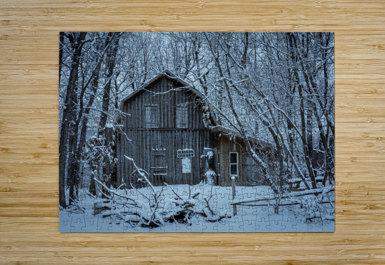Maison Goulet in First Snow Marc Gilbert Photography Puzzle printing