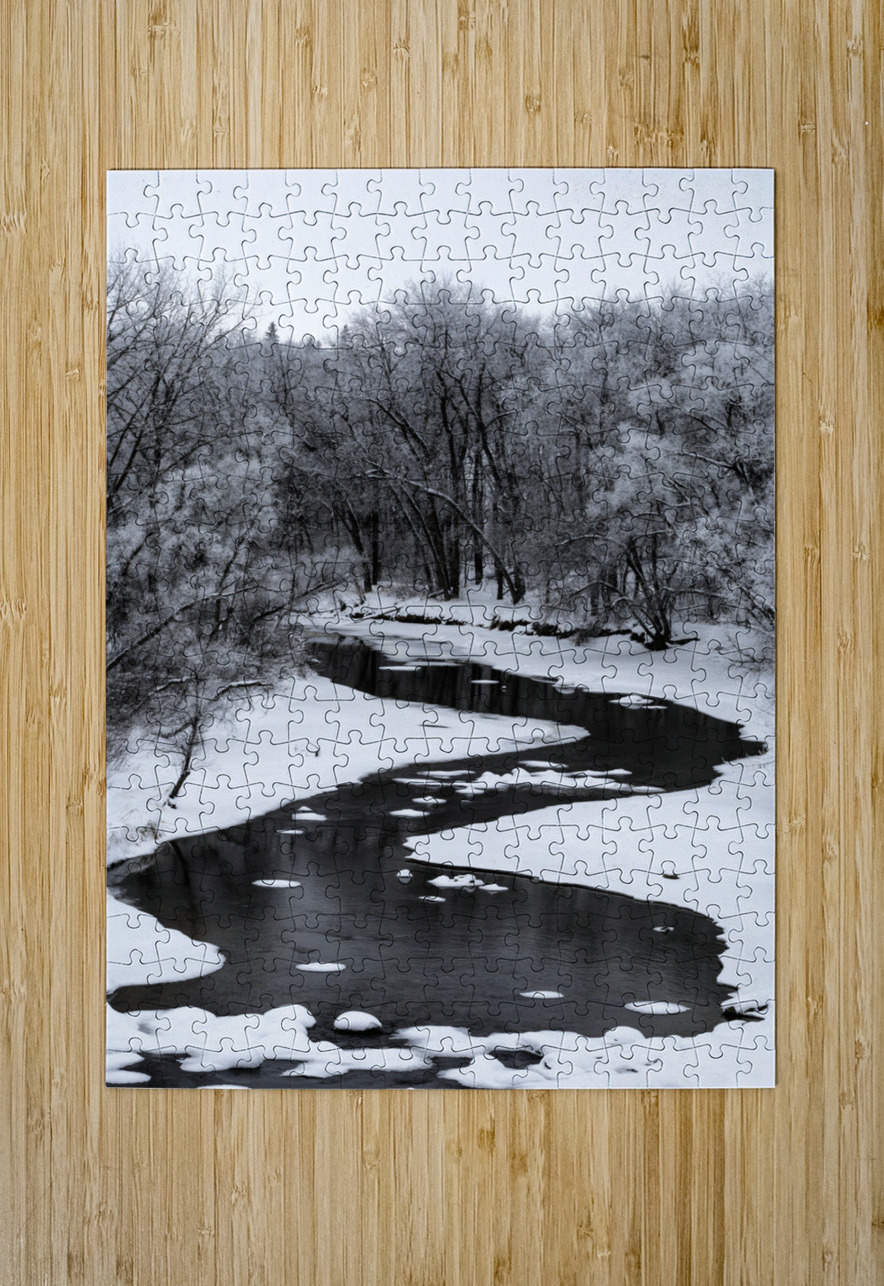 Spillway in Winterfog Marc Gilbert Photography Puzzle printing