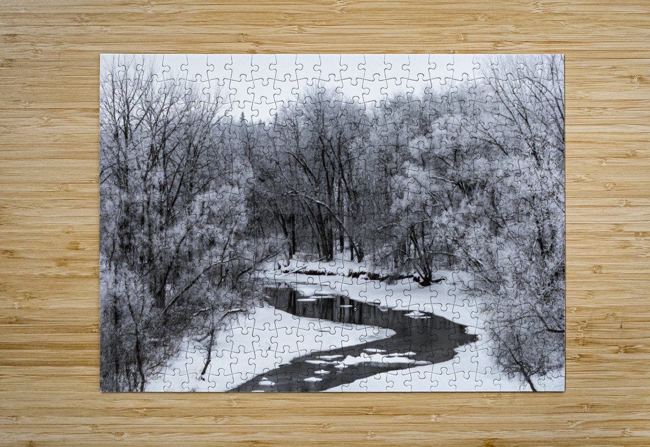 Spillway in Winterfog Marc Gilbert Photography Puzzle printing