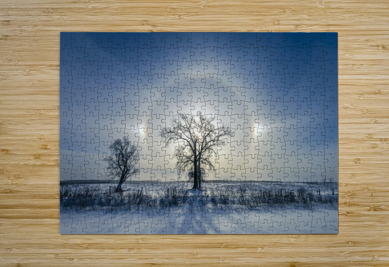 Sundogs Behind Lone Trees Marc Gilbert Photography Puzzle printing