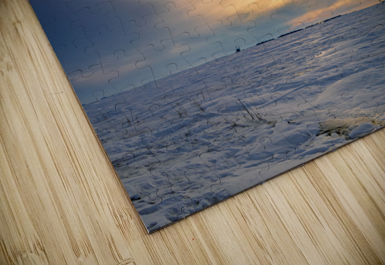 Sunset Over Winter Field Marc Gilbert Photography Puzzle