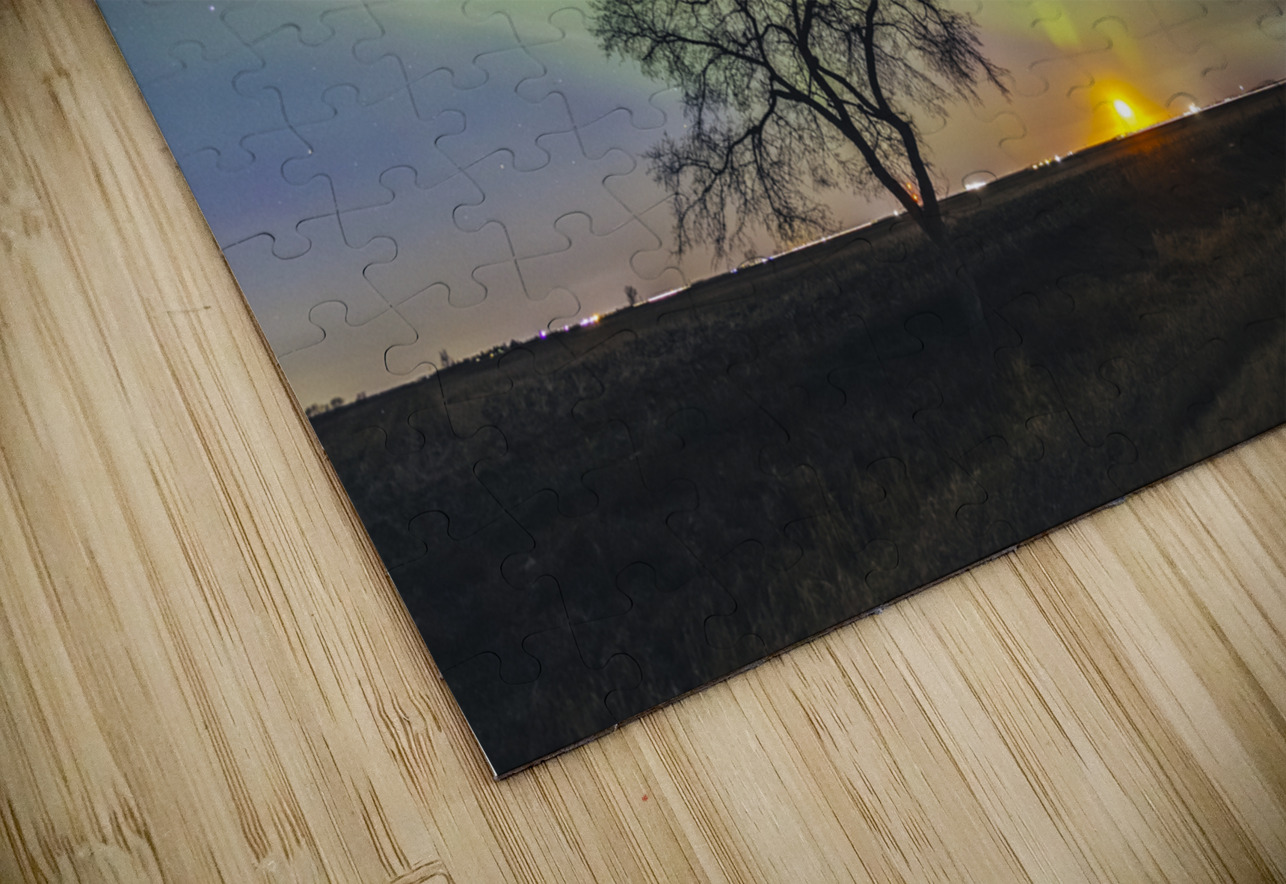 Moonrise Under Northern Lights Marc Gilbert Photography Puzzle