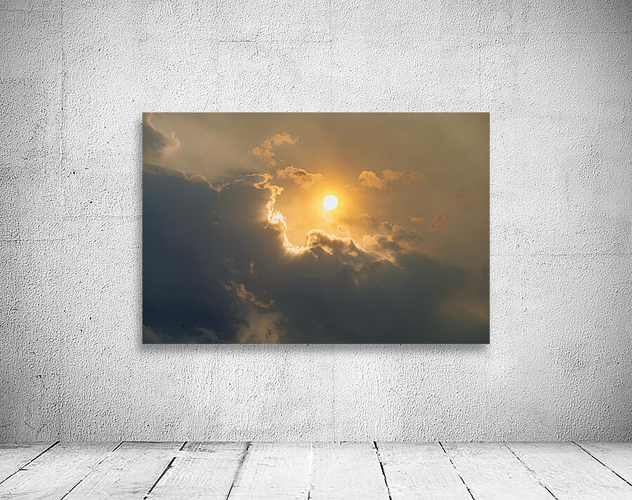 Hazy Sun Behind Clouds Wall Preview