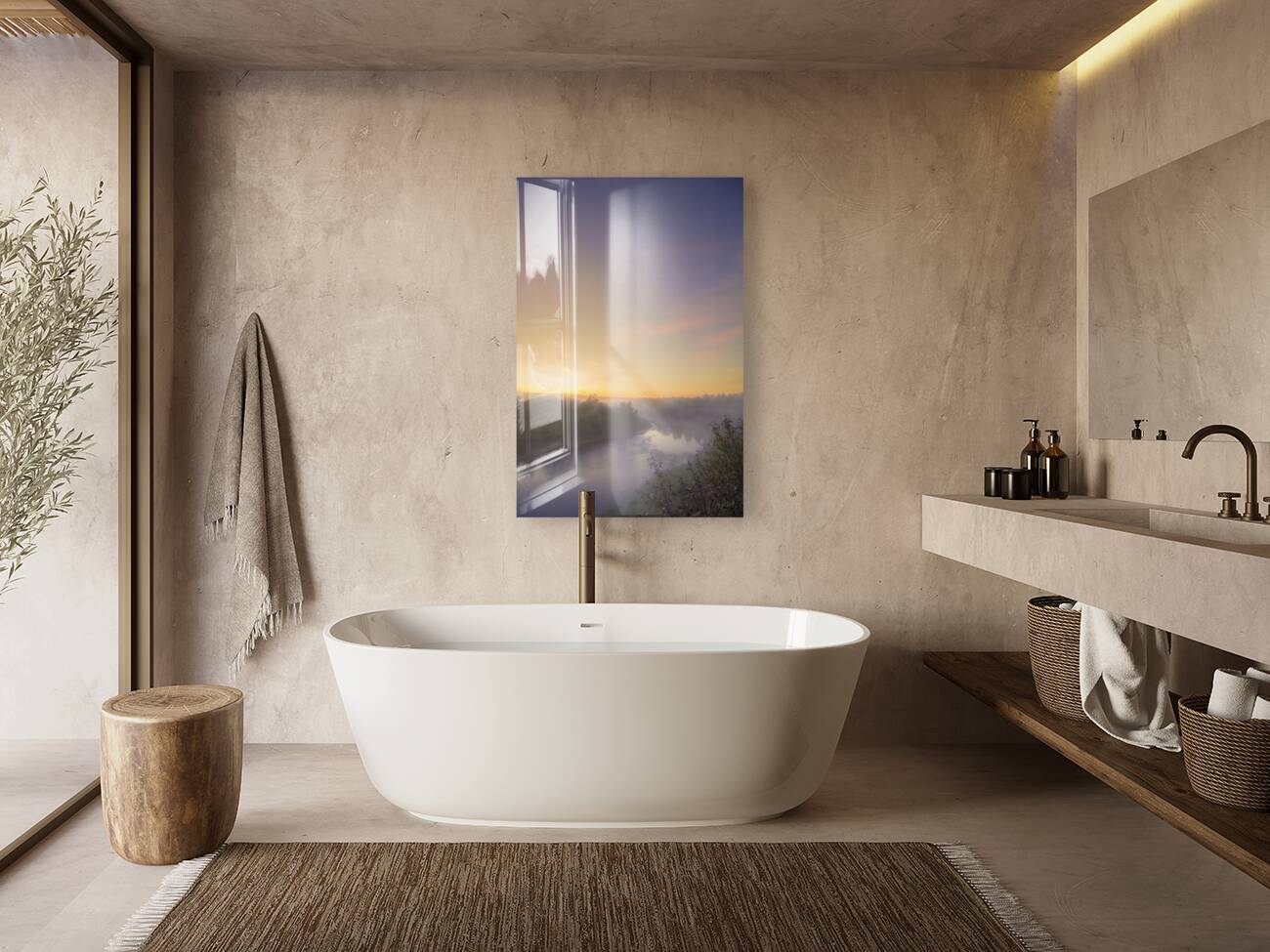 Foggy Sunrise on the Roseau River Reproduction